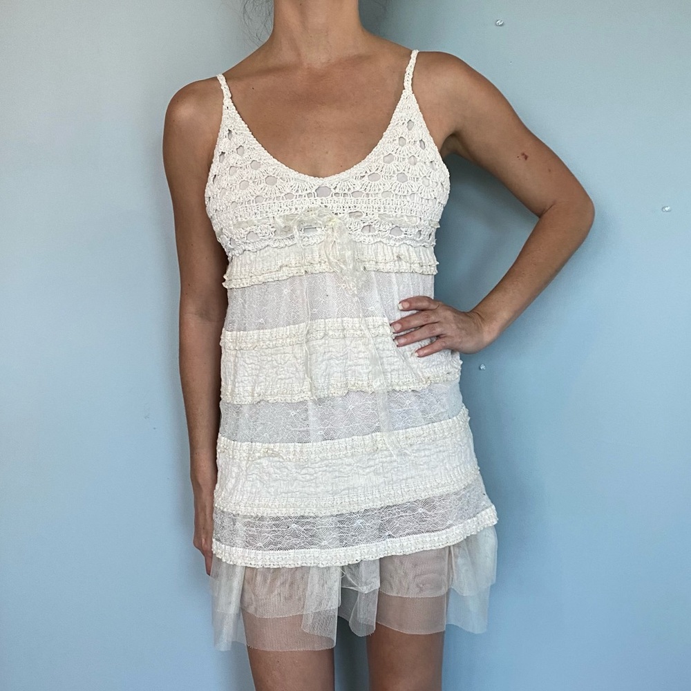 Pretty Good White Crochet Dress